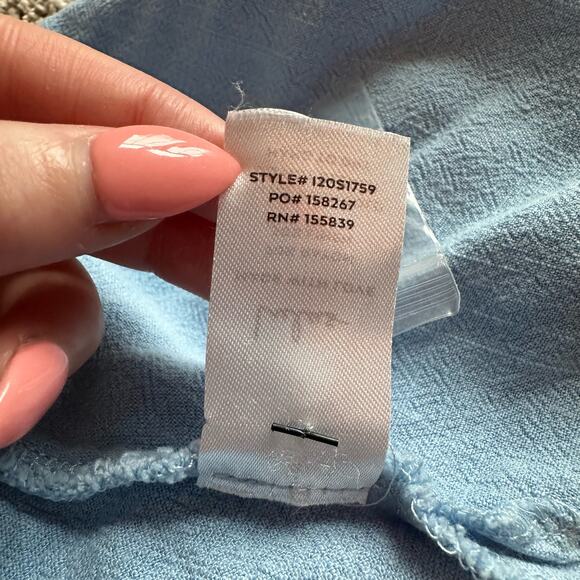 Lulu's light blue button front poncho top dress size M - Picture 8 of 8